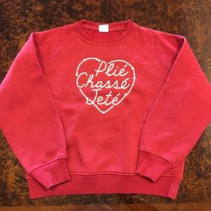 Like new Zara girls sweatshirt with pearl graphics on the front.